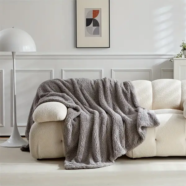 Luxurious Double-Layered Thick Sherpa Fleece Throw Blanket - Soft, Warm, and Cozy for Couch, Sofa, Bed, Office, and Travel - Versatile All-Season Gift