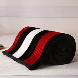 1pc Draw Strips Blanket Simple Thickened Plush Blanket Multi-functional Blanket Nap Air Conditioning Blanket