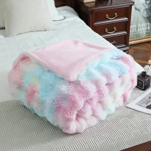 1pc Small Throw Blanket, Plush Soft Thick Bubble Blanket Lunch Break Blanket, Suitable For Office, Couch, Bed Soft And Comfortable Home And Office Blanket