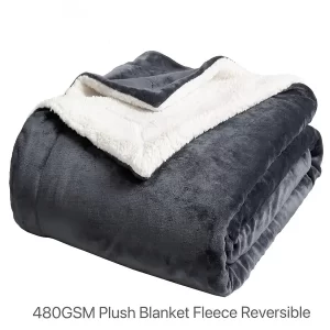 1pc Sherpa Fleece Throw Blanket For Couch And Sofa, Soft And Fuzzy Blankets For All Seasons, Thick And Warm Fluffy Sherpa Fleece Throw Blankets